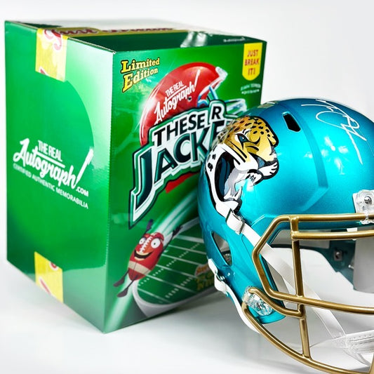 These R Jacked Extra Juiced Signed NFL Full Size Helmet Box